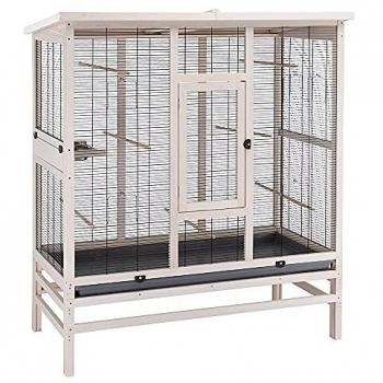 Jaula Grande de Madera para Canarios y Periquitos Ferplast Wilma Large 131.5 x 67 x 153 cm, Accesorios Incluidos