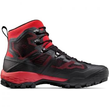 Botas de montaña Mammut Ducan High GORE-TEX para hombre, color negro y rojo intenso