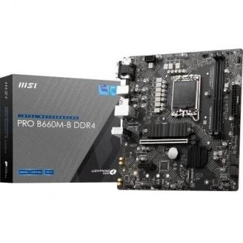 MSI PRO B660M-B DDR4 Placa Base Micro-ATX - Admite Procesadores Intel Core 12th Gen, LGA 1700 - DDR4 Memory Boost 4600+MHz/OC, Ranura PCIe 4.0 x16, 1 Ranura M.2 Gen4, LAN 2.5G