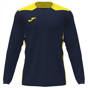 Camiseta Manga Larga Hombre Joma Championship VI Marino Amarillo Flúor