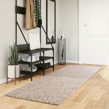 Alfombra peluda de pelo largo moderna PAMPLONA 80x250 cm Color Antracita, Beige, Crema - Alfombra de Piso para Sala de Estar, Dormitorio, Habitación, Salón