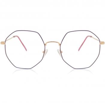 Geometric Full Rim Metal Women's Prescription Glasses - Purple - Size 55 - Blue Light Block Available - SmartBuy Collection
