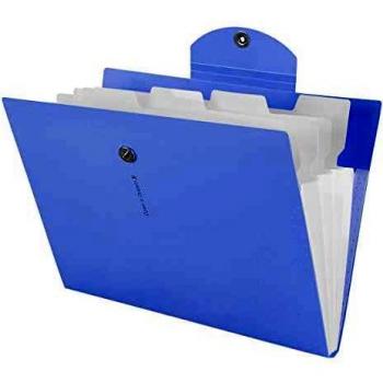 HAISSKY Carpeta Clasificadora Archivador A4 Organizador Documentos Plastico Expanding File Folder, 5 Bolsillos