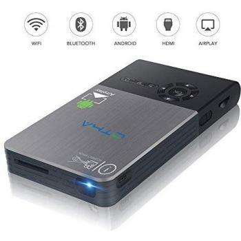 OTHA Mini Proyector, Proyector, HDMI Full HD - la conexión inalámbrica de 120 Pulgadas Funciona con WiFi/HDMI / Bluetooth/USB/ TF/Airplay/ Miracast/Eshare para reuniones o Fiestas Negro
