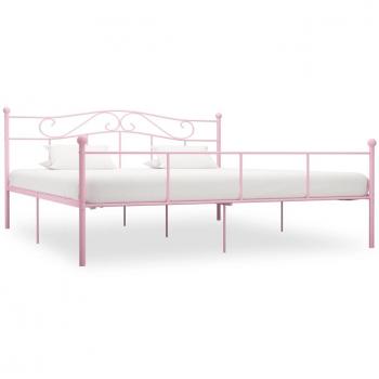 Estructura de cama de metal rosa 180x200 cm