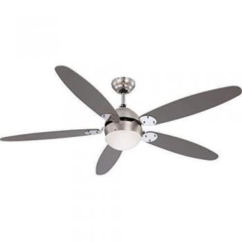 Ventilador de techo Azura 132 cm / 52 con luz, cables ligeros y de tracción en Cromo/Níquel cepillado