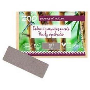 Zao Recarga Sombra de Ojos Rectangular 107 Brun Gris - Sombra de ojos recargable, color marrón gris, formato rectangular