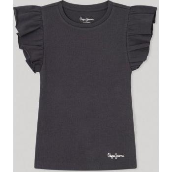 Camiseta de niña canalé con manga mariposa