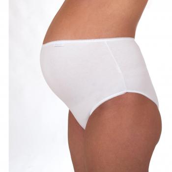 Premamy - Ropa Interior Femenina para Maternidad, Estilo básico, algodón elástico de Dos vías, Modelo para el Embarazo - Blanco - VIII