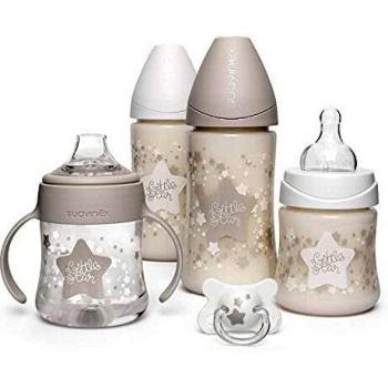 Suavinex, Pack Ahorro Little Star 2 biberones 270ml + 2 biberones 150ml + Chupete -2-4 meses, Blanco