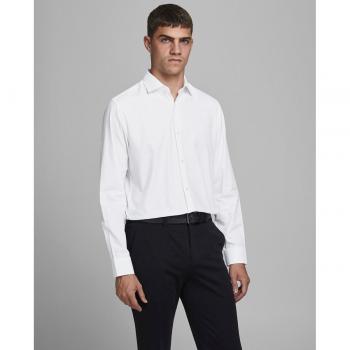 Camisa de vestir de hombre en algodón BCI slim lisa blanca