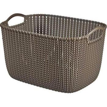 CURVER 226165 Cesta de almacenaje Rectangular Tejer plástico marrón 38,5 x 28,5 x 23,5 cm, 19 L