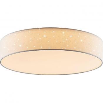 Plafón LED Lindby Ellamina, 60 cm, blanco, moderno, hecho de textura, tela y tejido, para salón y comedor (1 lámpara)
