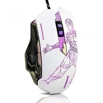 morzzor 3200 DPI USB Wired Gaming Mouse 6 Botones Peso de alta resistencia con luces de colores de respiración LED blanco