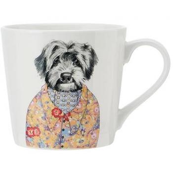Taza de Porcelana Mikasa Tipperleyhill con Estampado de Cockapoo y Detalles en Oro Real, 380ml, Ideal para Té y Café, Presentación en Caja de Regalo