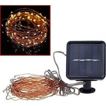 SSSC Solar Powered String Lights, 100 LEDs Starry String luces, lámparas de alambre de cobre Ambiance Lighting para exteriores, jardines, hogares, baile, fiesta de Navidad
