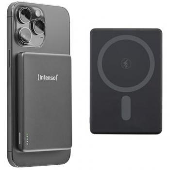Batería Externa Magnética Intenso MW5000 - 5000 mAh, Carga Inalámbrica 15W, USB-C PD 20W, Delgada y Compacta, Color Gris