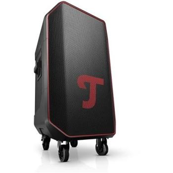 Altavoz Bluetooth Teufel ROCKSTER 2 inalámbrico, grande, con batería de larga duración (15 h), potencia de 440 W, woofer de 380 mm y carga rápida, color negro y rojo