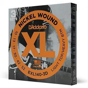 D'Addario EXL140-3D Light Top/Heavy Bottom 10-52 Nickel Wound Electric Guitar Strings