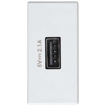 Cargador USB 5VDC 2.1A Tipo A hembra Simon 27 blanco SIMON 2701097-030