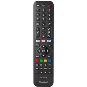 Mando Universal Meliconi TLC EVO.6 para TV Multimarcas - 100% Funciones Originales, Acceso a Netflix, YouTube y Prime