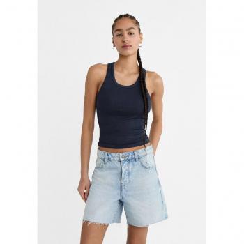 Stradivarius Frayed Edges Denim Bermuda Shorts in Size 10 and Size 14