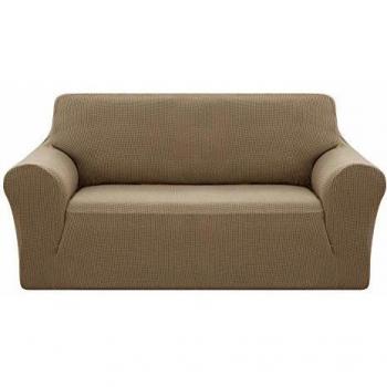 Deconovo Cubre de Sillón Funda para Sofá 2 Plazas Protector Elástica Marrón