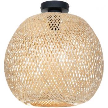 Plafón de techo Lindby Dabila, tipo tradicional, material bambú, diámetro 35 cm, casquillo E27, color marrón, diseñado para salón y comedor (1 llama)