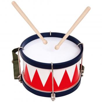 Tambores de Juguete Bino - Instrumento Musical para Niños a Partir de 3 Años, Incluye Correa, 2 Baquetas y Llave de Afinación, Diseño Ergonométrico y Multicolor