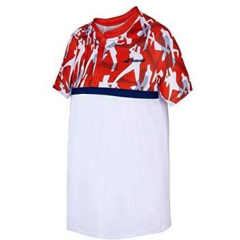 Babolat Compete Polo Boy, Unisex niños, White/pureed Pumpkin, 6-8 años