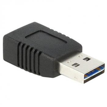 Adaptador USB 2.0 A a USB 2.0 A Hembra, Negro - DeLOCK 65520