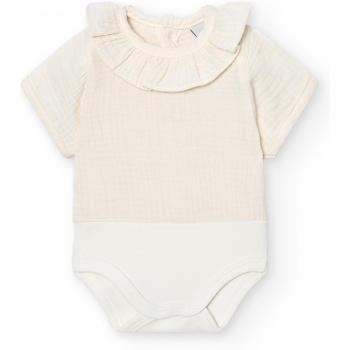 Pack de 2 bodys de bebé Babidu cuello volante bambula manga corta