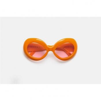 Marni Lake Of Fire Orange Oversized Acetate Sunglasses for Men