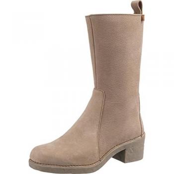 Botas de mujer de piel con cremallera y tacón de 5.5 cm - El Naturalista N5662 Pleasant marrón