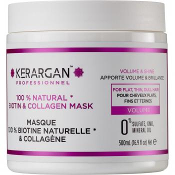 Kerargan - Mascarilla capilar con biotina y colágeno para devolver fuerza y brillo - Para cabello dañado - Sin sulfatos, parabenos, siliconas - 500 ml