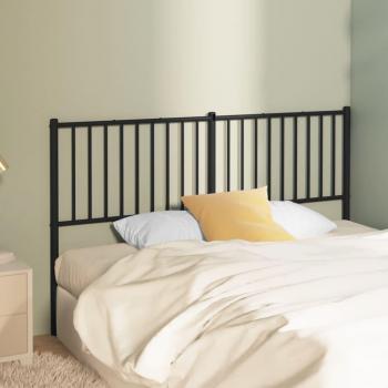 Cabecero de metal negro 160 cm con diseño moderno, estructura resistente, acabado en pintura negra mate, compatible con colchones de 160 cm de ancho, fácil instalación y mantenimiento
