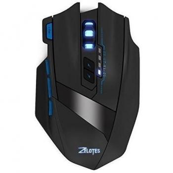 KingTop Mouse Wireless 2.4G Ratón Inalámbrico para Juegos 9 Botón 1000-1500-2000-2500 DPI ajustable Per PC Gaming Computer Laptop