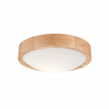Lámpara de Techo Anello EPIKASA, Madera y Vidrio, Color Marrón, 27x27x3 cm