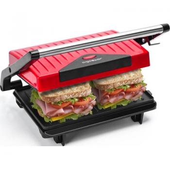 Sandwichera y Grill Eléctrico 1000W con Apertura de 180º y Placas Antiadherentes