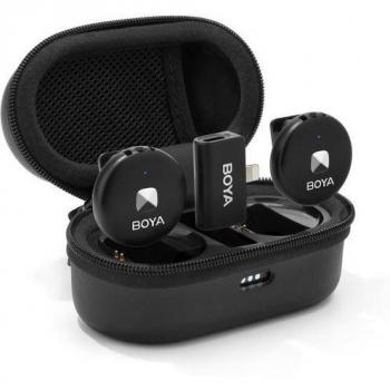 Boya Omic-D Wireless Lavalier Microphone with Magnetic Clip, HD Audio 48kHz, Noise Cancellation, 50m Range, Rechargeable Battery for iPhone and Android