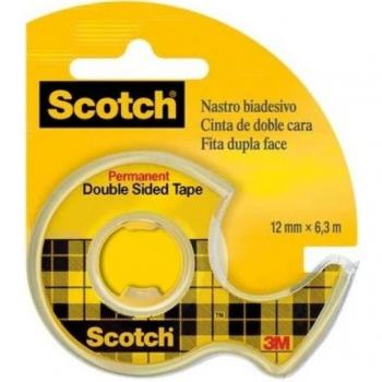 Cinta adhesiva doble cara Scotch 12mmx6m en portarrollos