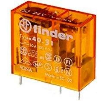 FINDER FIN 40.31.8 - Plug-in PCB relay, 1 CO, 10 A, 24 V AC
