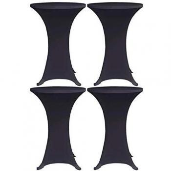 vidaXL 4X Fundas Elásticas Mesa Casa Hostelería Decoración Adecuadas Recepciones Celebraciones Bodas Toque Lujoso Moderno Lavables 60cm Gris Antracita