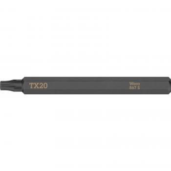 Punta TORX 867 S - Wera, Torx 20 x 70 mm, 1/4 pulgada, longitud de 70 mm
