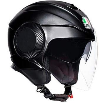 AGV Abierto E2205 Orbyt Solid Casco Moto Jet, Hombre, Negro Mate, S