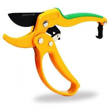 GRÜNTEK Tijera Recoletora de podar Yunque con Trinquete. Cortarramas Profesional Búho 20.5 cm
