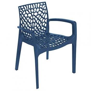 Silla de Comedor Polipropileno Grand Soleil Gruvyer Arm Color Azul Marino
