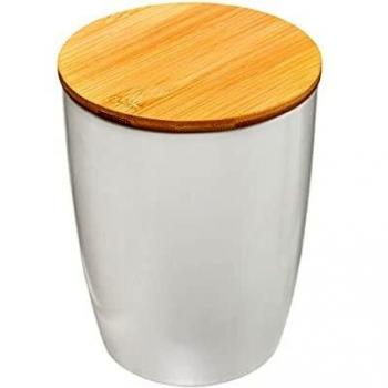 Tarro de Cerámica con Tapa de Bambú Blanco 1,5L
