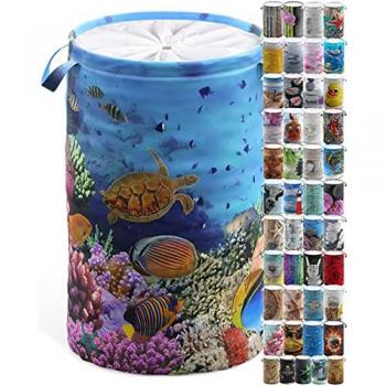 Cesto de Ropa Plegable Ocean, 60 Litros, con Protección Visual y Asas