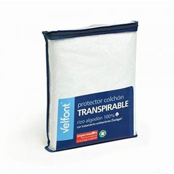 Protector de Colchón Transpirable e Impermeable Velfont 200 cm para Cuna, Color Blanco